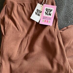 Lucy and Yak Waffle Knit Pants in Brown